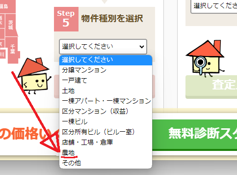 イエウール,査定,農地