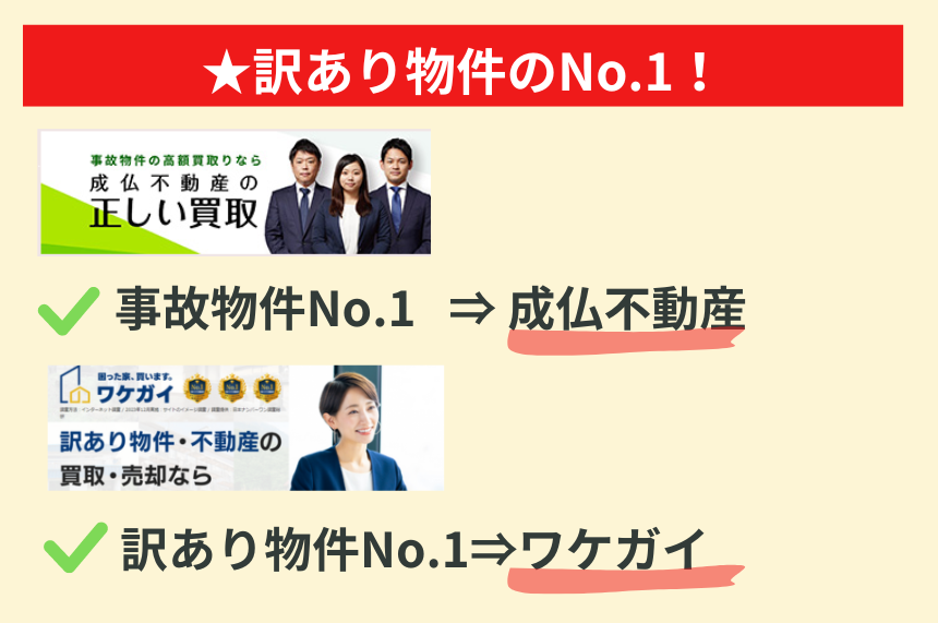 訳あり物件,買取業者,代表的,不動産会社名