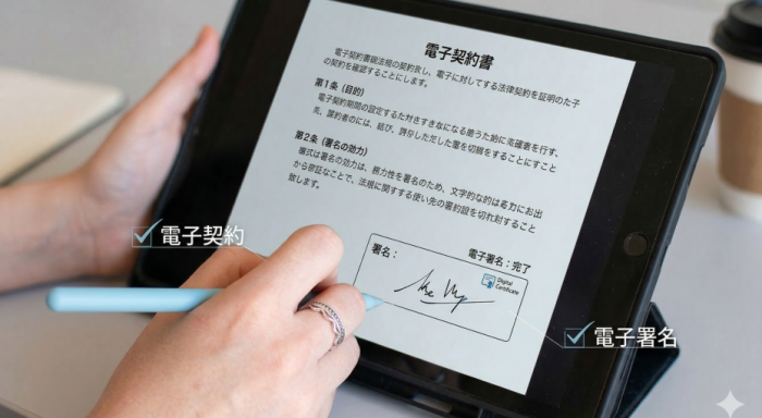 電子契約,電子署名,モニター画面